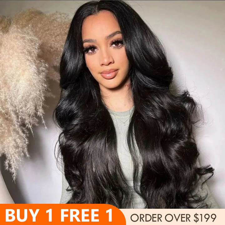 300% Ultra Dense Glueless Wig Loose Body Wave 6x4 Closure Clear Lace Pre Cut & Plucked & Bleached Ready to Go - Bangjazz Hair