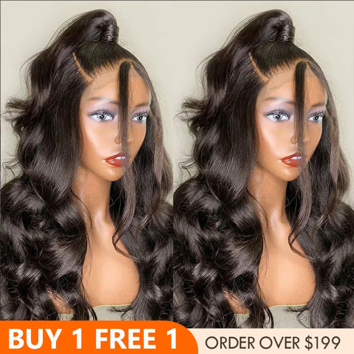 300% Density Bold Bounce Body Wave Hair 13*4 HD Transparent Lace Front Wigs Glueless Frontal Wig For Women-Bangjazz Hair