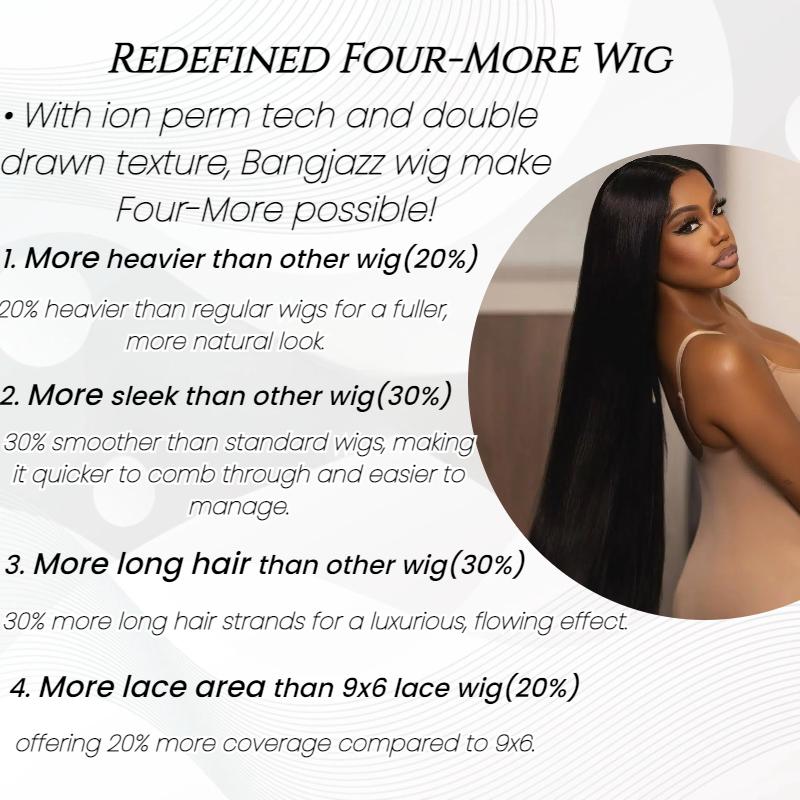 BangJazz Dark Brown Long Silk Double Drawn Straight Human Hair Wig Pre Bleached Knots 13X6 Lace Front Human Hair Wig Glueless Virgin Human Hair