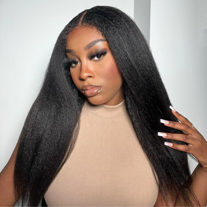 Kinky Straight 7x5 / 13x6 HD Transparent Lace Front Wigs 100% Human Virgin Hair For Women -Bangjazz Hair