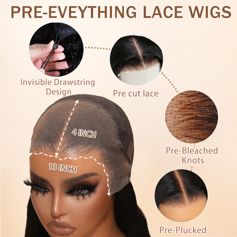 Ginger Orange Color Pixie Curly Glueless Transparent Lace Front Wigs Pre Everything Bob Wigs Human Hair -Bangjazz Hair