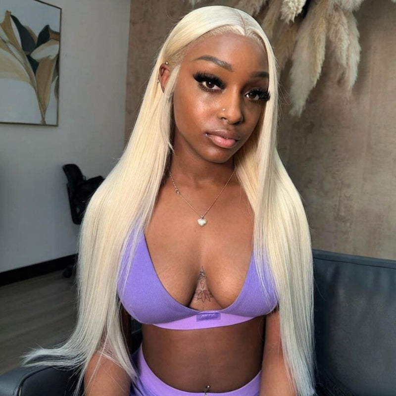 613 Stright Blonde 7x5/13x4 Pre Everything Glueless HD Transparent Lace Put On And Go Human Hair Wig-Bangjazz Hair