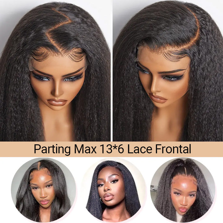 Kinky Straight 7x5 / 13x6 HD Transparent Lace Front Wigs 100% Human Virgin Hair For Women -Bangjazz Hair