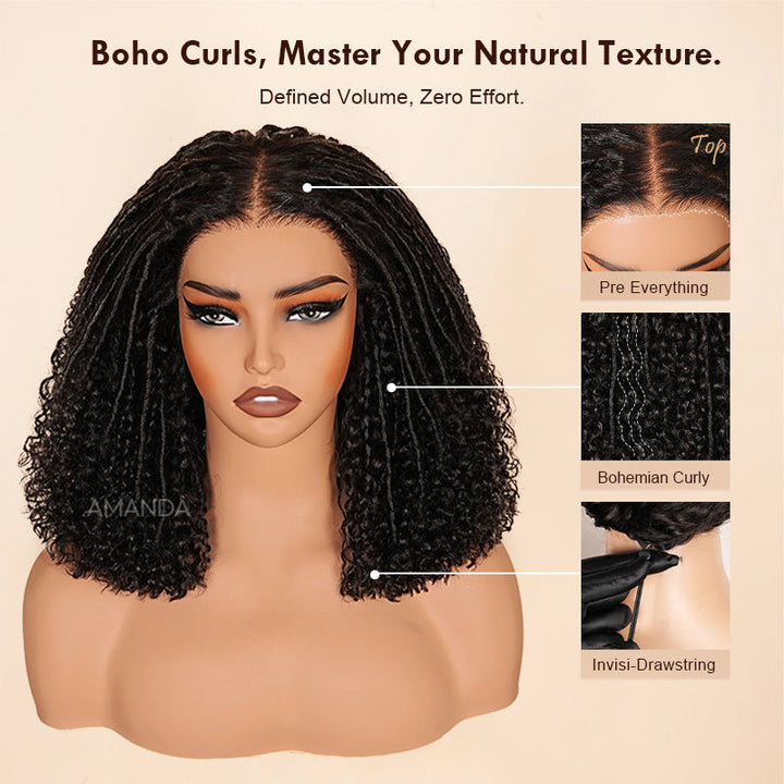 Bangjazz 7x5 Bohemian Curly Glueless Wig HD Lace 300% Density | Honey Blonde &amp; Red Wine