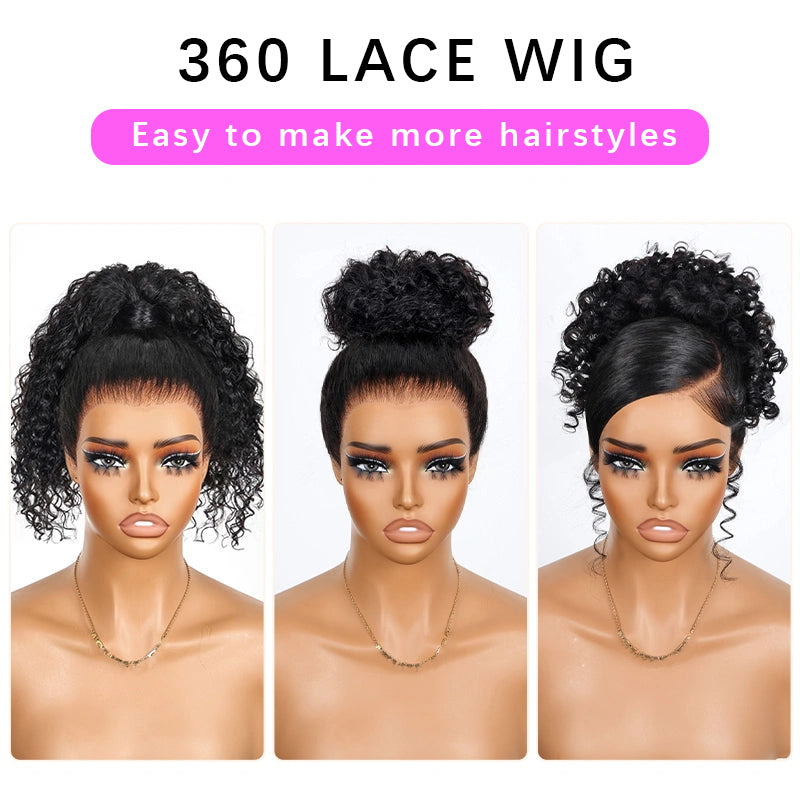 Outre Dominican Curly Deep Curly Snug Fit 360 Invisible Strap Glueless Pre-Bleached And Pre-Cut Lace Human Hair Wig