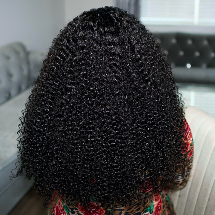 Glueless V Part Wig Beginner Friendly Curly Human Hair No Sew In No Gel NO Leave Out- Bangjazz Hair