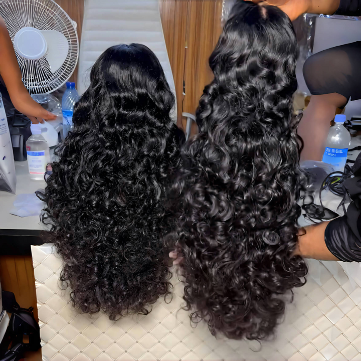 300% Density Luxury Loose Deep Wavy Lace Wigs Virgin Human Hair Transparent HD Lace Front Wig Pre Plucked Hairline - Bangjazz Hair