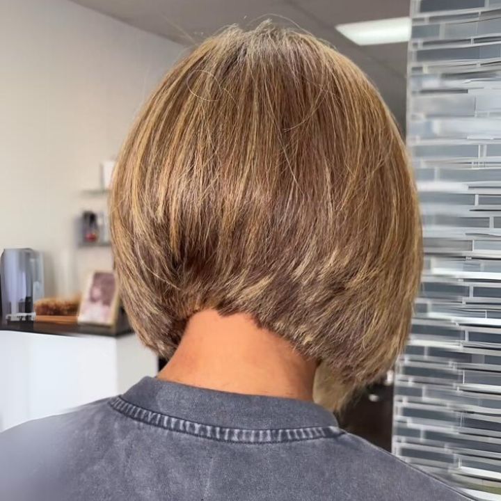 Highlight Golden Mix Brown Stacked Shapes Brazilian Short Bob Straight Glueless Lace Wigs Transparent Lace Frontal Wig Glueless Lace Wigs -Bangjazz Hair