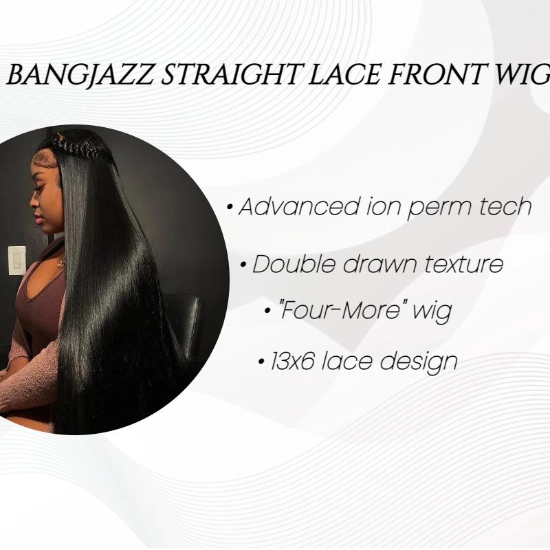 BangJazz Dark Brown Long Silk Double Drawn Straight Human Hair Wig Pre Bleached Knots 13X6 Lace Front Human Hair Wig Glueless Virgin Human Hair
