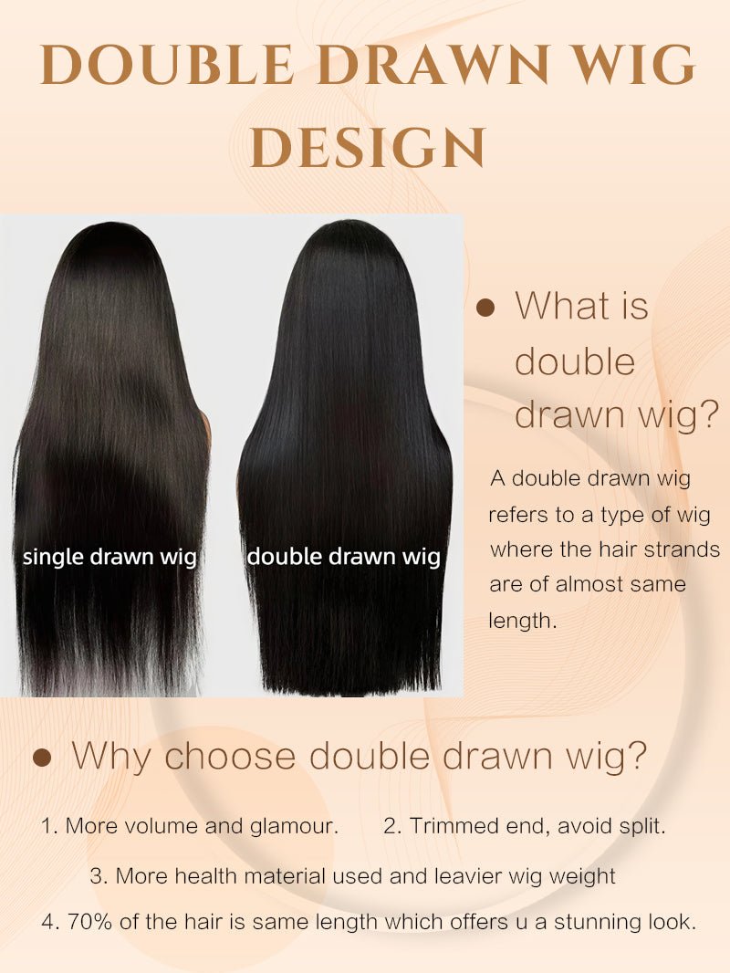 BangJazz Dark Brown Long Silk Double Drawn Straight Human Hair Wig Pre Bleached Knots 13X6 Lace Front Human Hair Wig Glueless Raw Human Hair
