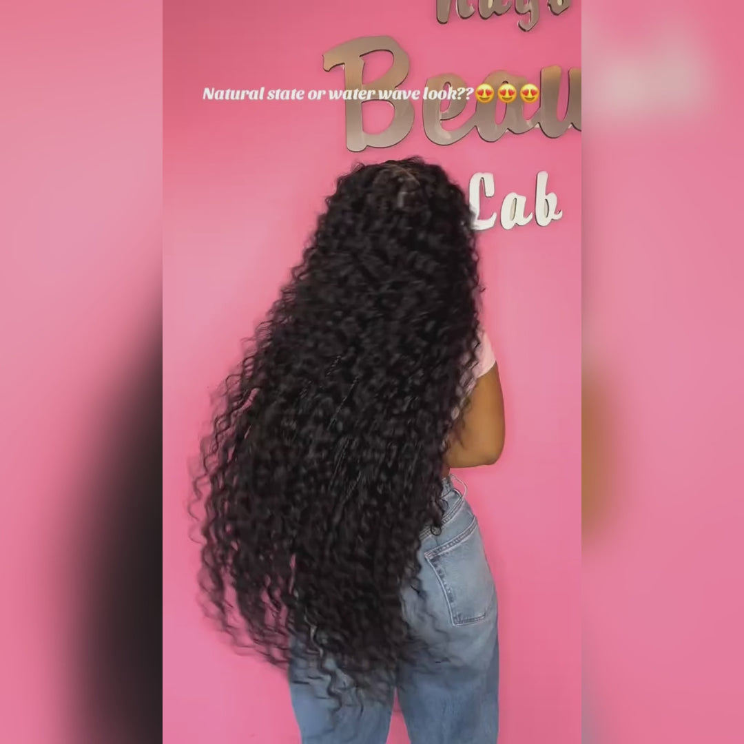 Glueless Exquisite Long Loose Curls with Braided Parting 7x5 / 13x4 HD Transparent Lace Front Human Hair Wig-Bangjazz Hair
