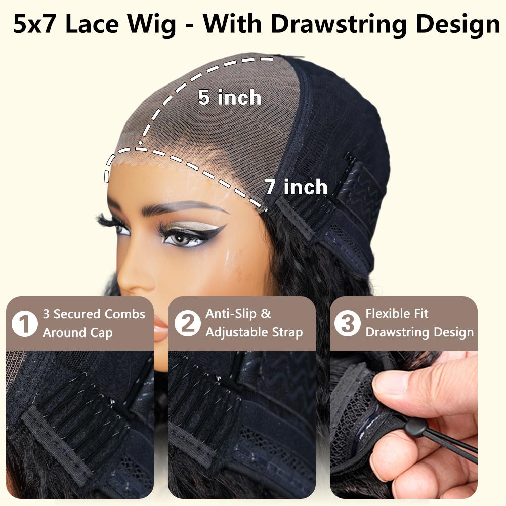 BANGJAZZ Short Kinky Curly Ready to Wear Glueless Wigs Pre Cut Lace Bleached Konts Closure Wigs Human Hair Wig 200% Density Lace Front Wigs Pre Plucked For Women