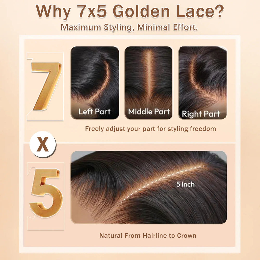 Highlight Light Brown Glueless 7x5 / 13x4 Lace Front Wig Human Hair Loose Wave Clear Transparent Lace Front Colored Wigs Human Hair Pre Plucked - Bangjazz Hair