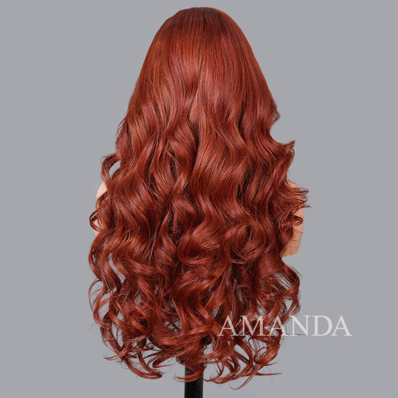 Glueless Body Wave Reddish Brown HD Transparent Lace 7x5 Lace closure /13x4 Full Lace Frontal Wig For Women - Bangjazz Hair