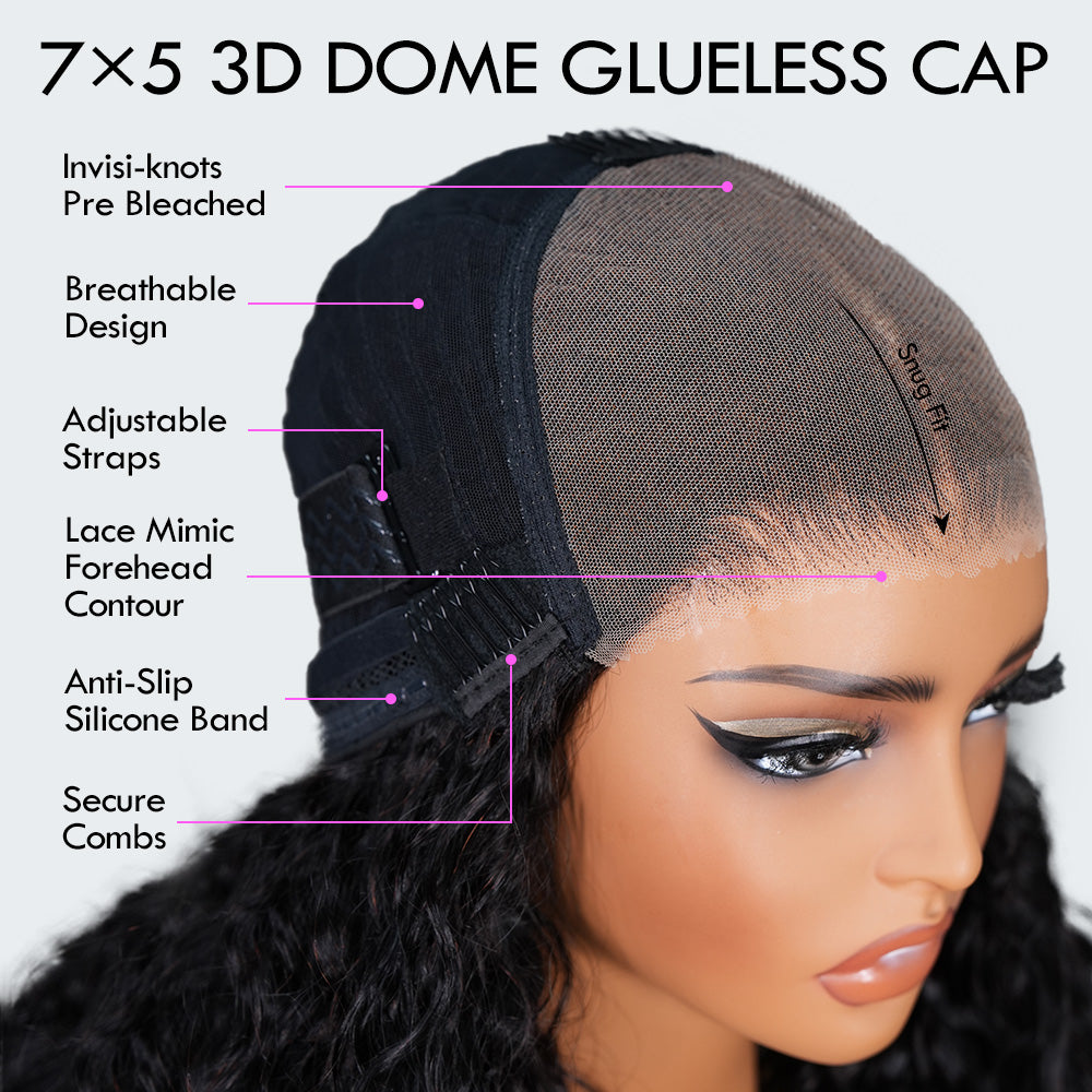 Bangjazz Hair 7×5 Lace Kinky Straight Bob Glueless Human Hair Wig