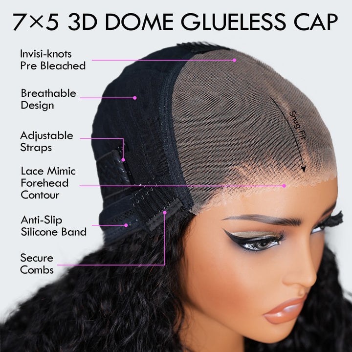 Bangjazz Hair 7×5 Lace Kinky Straight Bob Glueless Human Hair Wig