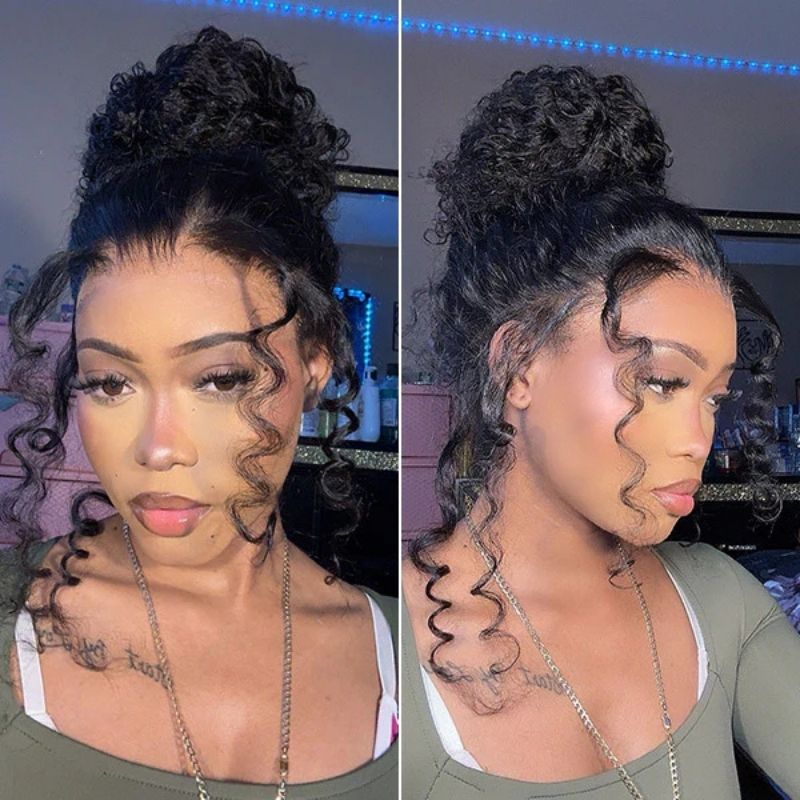 Outre Dominican Curly Deep Curly Snug Fit 360 Invisible Strap Glueless Pre-Bleached And Pre-Cut Lace Human Hair Wig