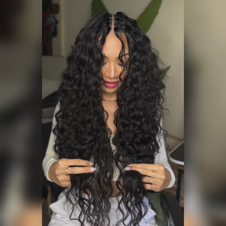 Glueless Boho Braided Parting Loose Curls Wig - 7x5/13x4 HD Transparent Lace