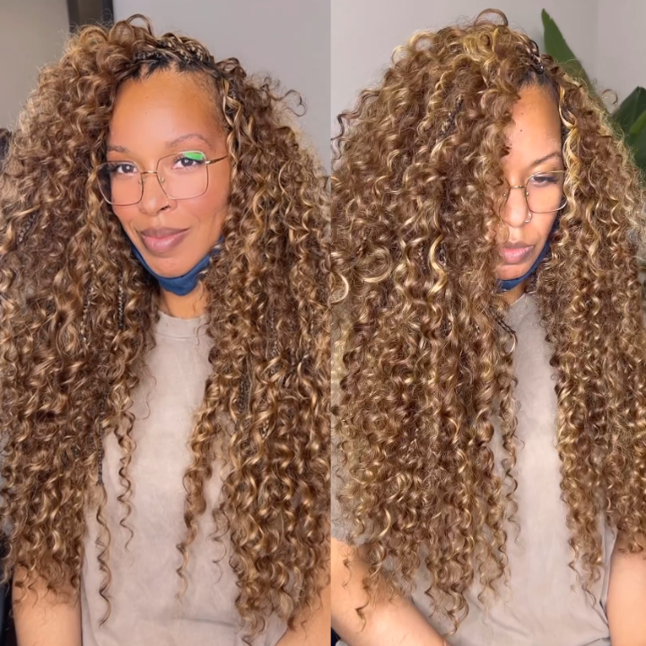 Glueless Boho Braided Parting Loose Curls Wig - 7x5/13x4 HD Transparent Lace