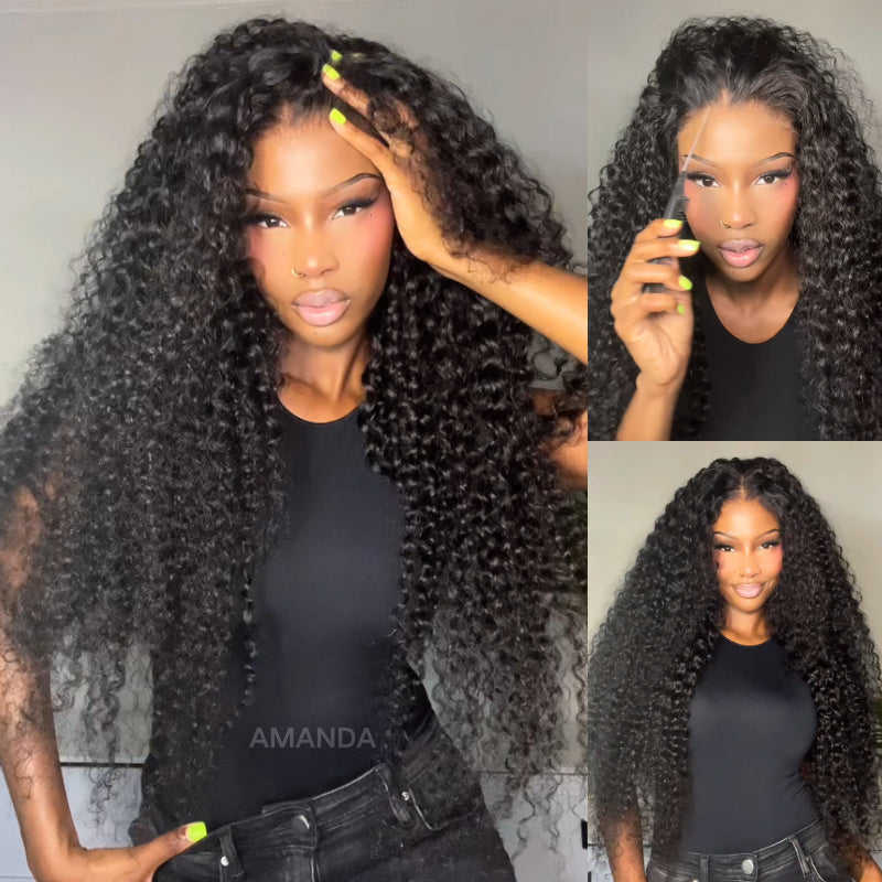 250% Density Long Curly 13x4 Lace Front Pre Everything Wig Glueless HD Transparent Lace 100% Virgin Human Hair Wigs - Bangjazz Hair