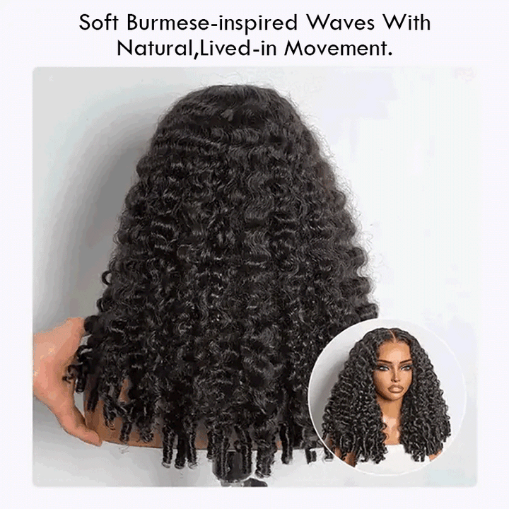 Highlight Burmese Curly 13x6 Lace Front Human Hair Wigs for Black Women Pre-plucked Natural Hairline