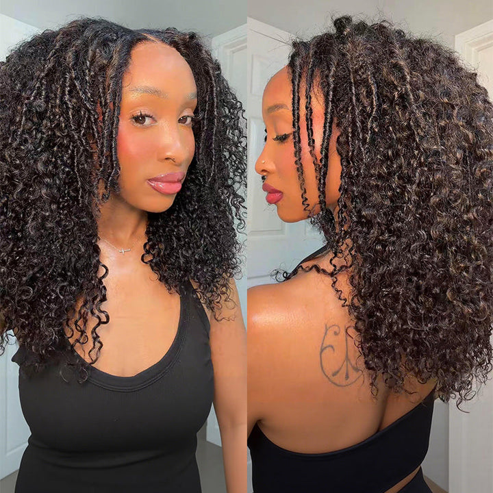 Bangjazz 7x5 Bohemian Curly Glueless Wig HD Lace 300% Density | Honey Blonde &amp; Red Wine