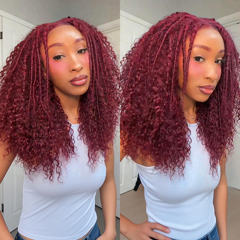 Bangjazz 7x5 Bohemian Curly Glueless Wig HD Lace 300% Density | Honey Blonde &amp; Red Wine