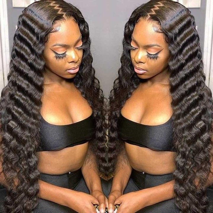 Glueless Loose Deep Wave Wigs Natural Color &amp; Highlight Blonde Virgin Human Hair Clear Transparent Lace Front Wig Pre Plucked Hairline 180% Density - Bangjazz Hair