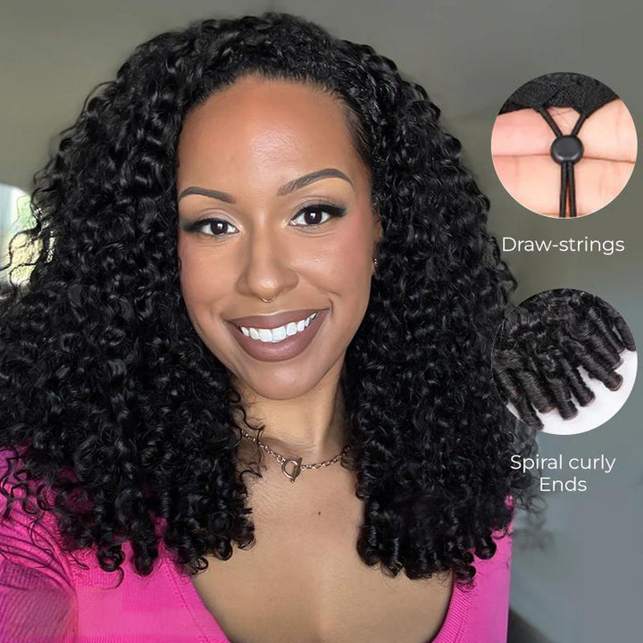 3-in-1 Put On &amp; Go Half Wigs | Glueless Invisible Drawstring Beginner Friendly