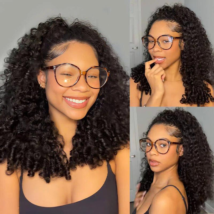 3-in-1 Put On &amp; Go Half Wigs | Glueless Invisible Drawstring Beginner Friendly