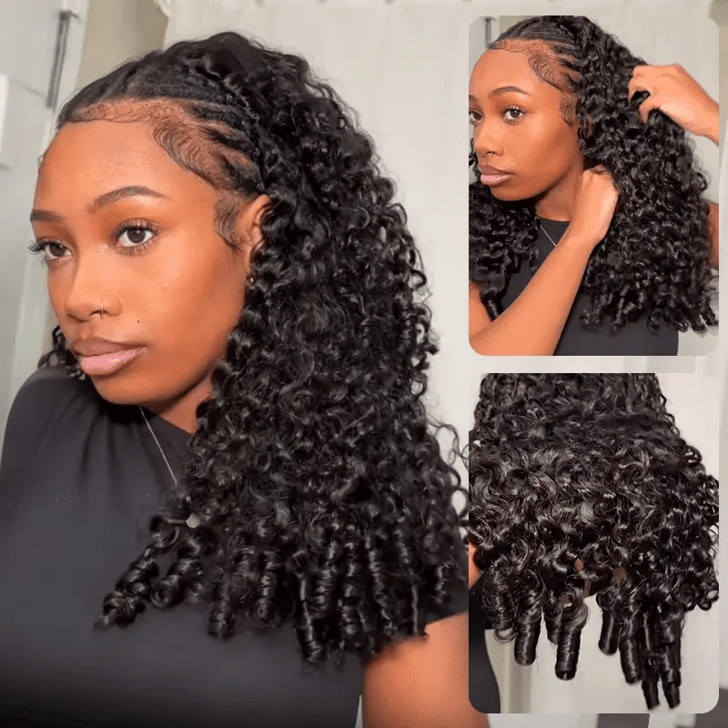 3-in-1 Put On &amp; Go Half Wigs | Glueless Invisible Drawstring Beginner Friendly