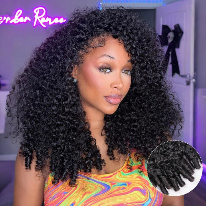 3-in-1 Put On &amp; Go Half Wigs | Glueless Invisible Drawstring Beginner Friendly