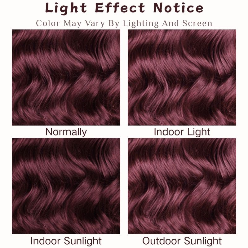 Straight 7x5 / 13x4 Lace Frontal Glueless Dark Purple Cherry Burgundy Wig Invisi Drawstring Human Hair Wigs-Bangjazz Hair