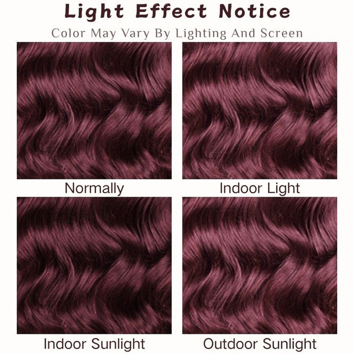 Straight 7x5 / 13x4 Lace Frontal Glueless Dark Purple Cherry Burgundy Wig Invisi Drawstring Human Hair Wigs-Bangjazz Hair