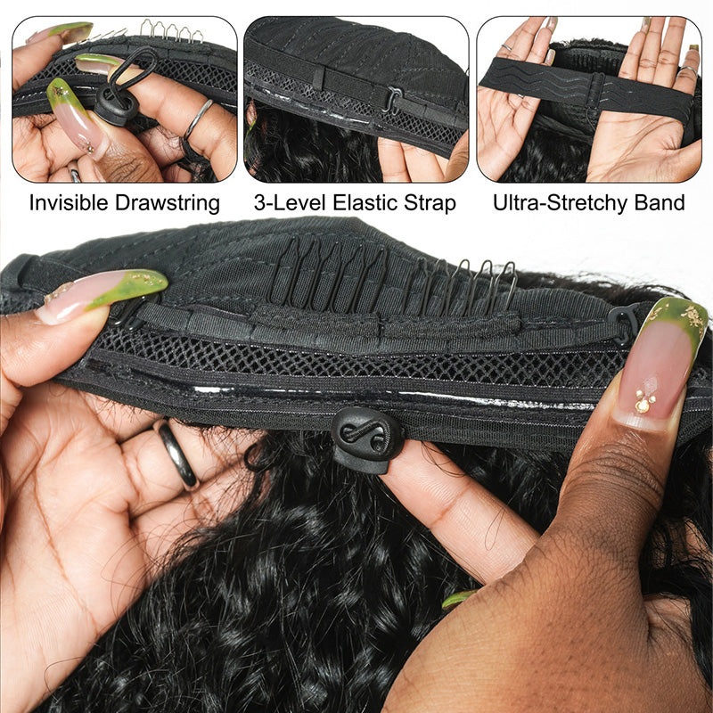 3-in-1 Put On &amp; Go Half Wigs | Glueless Invisible Drawstring Beginner Friendly