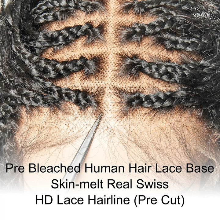 Glueless Boho Braided Parting Loose Curls Wig - 7x5/13x4 HD Transparent Lace
