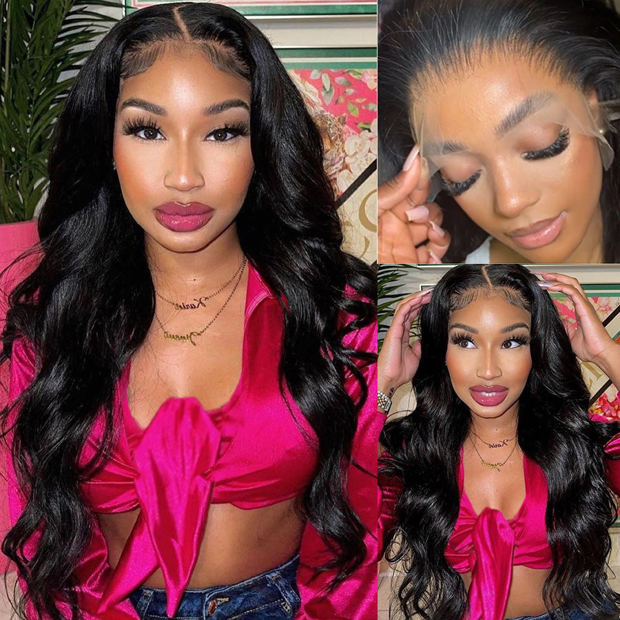 300% Density Bold Bounce Body Wave Hair 13*4 HD Transparent Lace Front Wigs Glueless Frontal Wig For Women-Bangjazz Hair