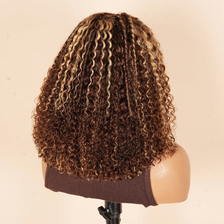 Bangjazz 7x5 Bohemian Curly Glueless Wig HD Lace 300% Density | Honey Blonde &amp; Red Wine
