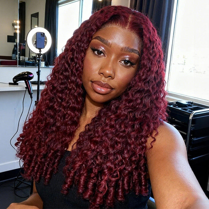 Highlight Burmese Curly 13x6 Lace Front Human Hair Wigs for Black Women Pre-plucked Natural Hairline