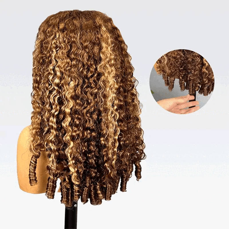 Highlight Burmese Curly 13x6 Lace Front Human Hair Wigs for Black Women Pre-plucked Natural Hairline
