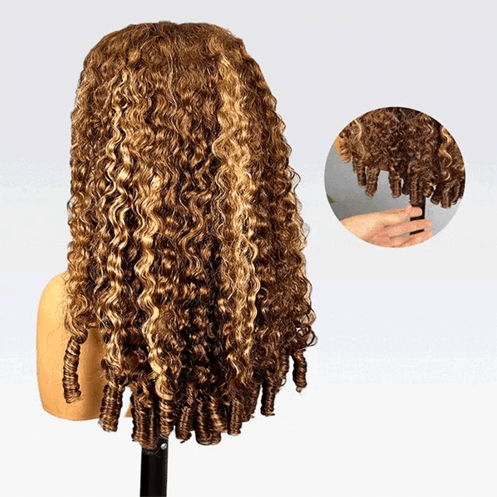 Highlight Burmese Curly 13x6 Lace Front Human Hair Wigs for Black Women Pre-plucked Natural Hairline