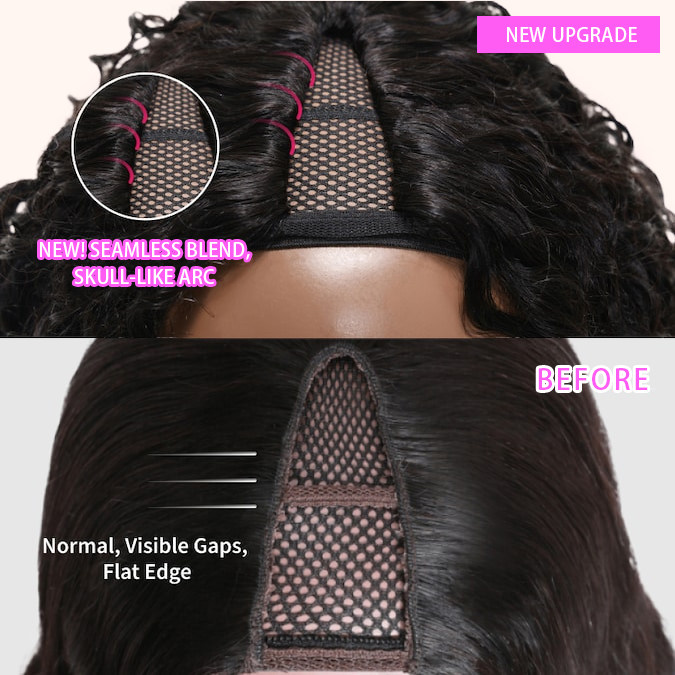 Glueless V Part Wig Beginner Friendly Curly Human Hair No Sew In No Gel NO Leave Out- Bangjazz Hair