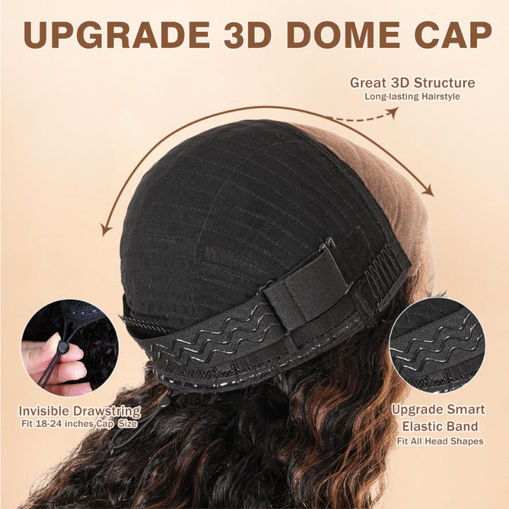 300% Density Glueless Deep Wave 7x5 / 13x4 Transparent HD Lace Front Wig Pre Plucked Hairline Virgin Human Hair - Bangjazz Hair