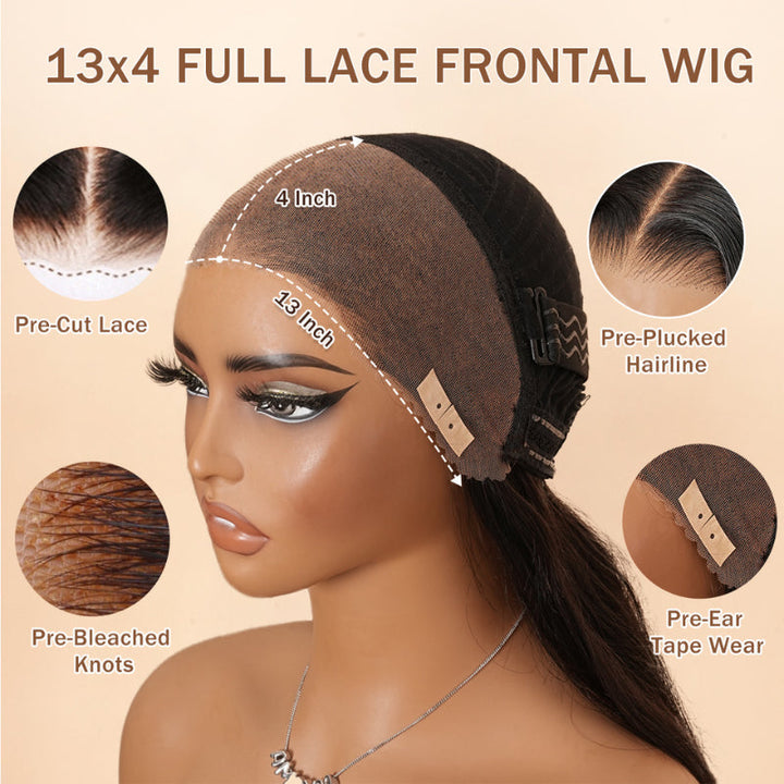 Balayage Highlight Light Blonde Loose Wave 7x5 Lace Closure / 13x4 Lace Front Ombre Color Wig With Baby Hair - Bangjazz Hair