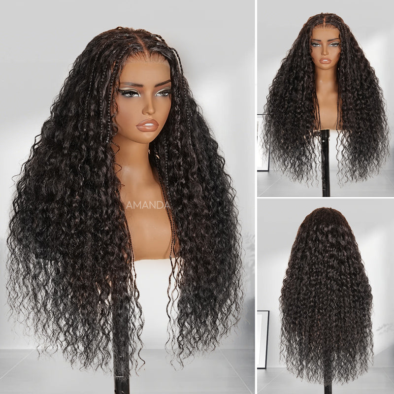 Glueless Boho Braided Parting Loose Curls Wig - 7x5/13x4 HD Transparent Lace