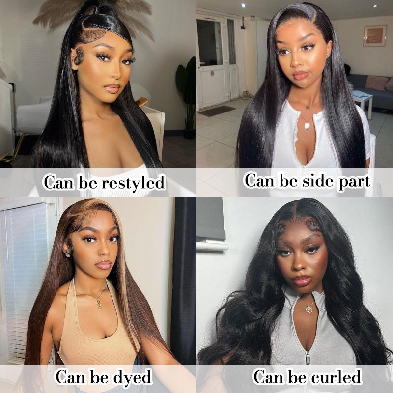 BangJazz Dark Brown Long Silk Double Drawn Straight Human Hair Wig Pre Bleached Knots 13X6 Lace Front Human Hair Wig Glueless Virgin Human Hair