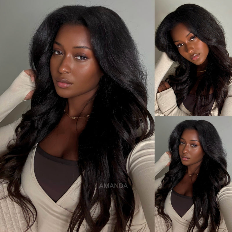 Kinky Straight 7x5 / 13x6 HD Transparent Lace Front Wigs 100% Human Virgin Hair For Women -Bangjazz Hair