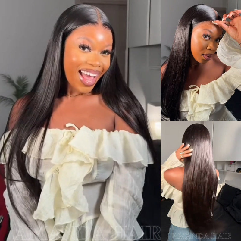 613 Stright Blonde 7x5/13x4 Pre Everything Glueless HD Transparent Lace Put On And Go Human Hair Wig-Bangjazz Hair