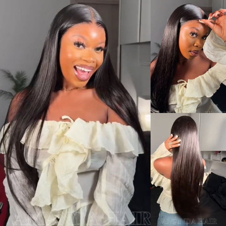 613 Stright Blonde 7x5/13x4 Pre Everything Glueless HD Transparent Lace Put On And Go Human Hair Wig-Bangjazz Hair