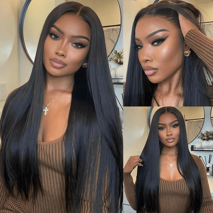 250% Density Double Drawn Straight Virgin Human Hair 13x6 HD Lace Frontal Glueless Wig